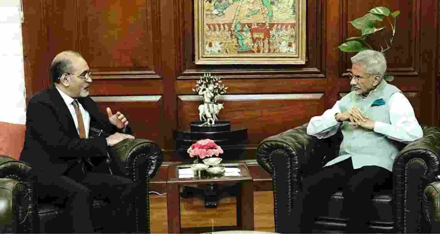 EAM Jaishankar Bids Goodbye to Egyptian Ambassador Wael Hamed. EAM Jaishankar Bids Goodbye to Egyptian Ambassador Wael Hamed.