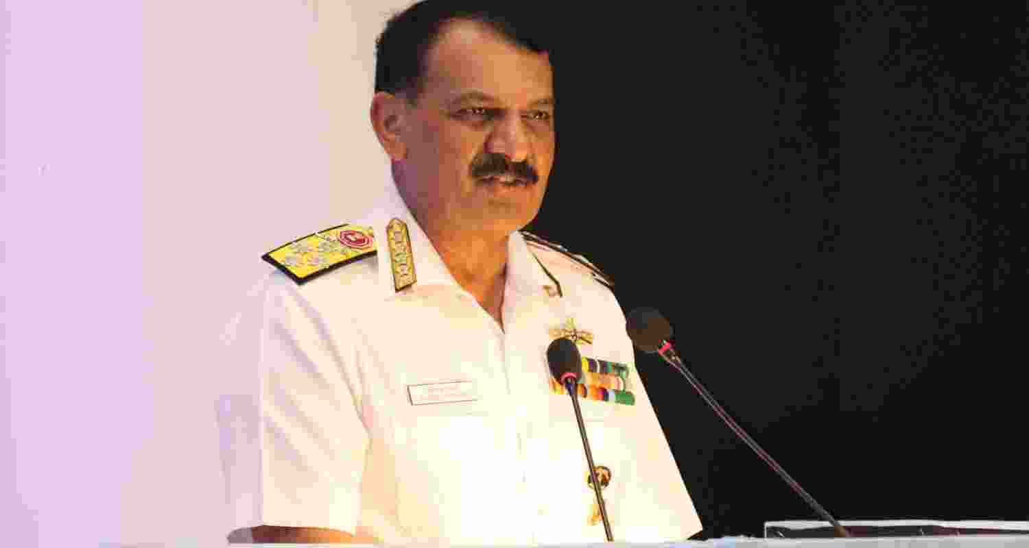 Indian Navy chief Admiral Dinesh K Tripathi. 