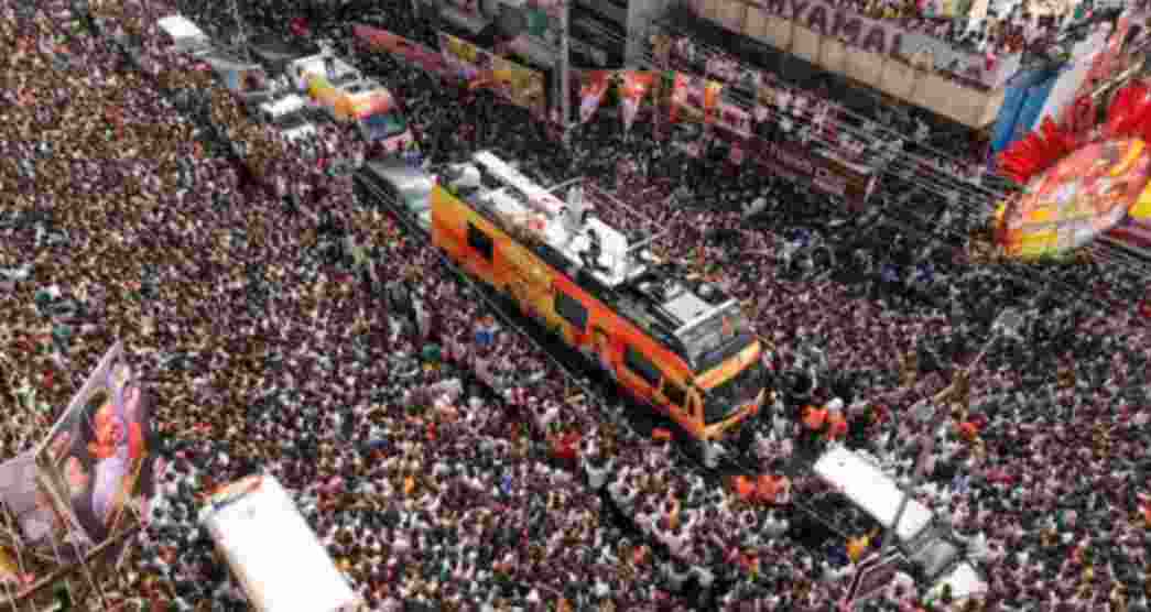 Glimpse of the public rally called by TVK's Vijay. The rally led to a stampede in Karur, and hence in light of which the Tamil Nadu government has drafted rules for public gatherings - file image.