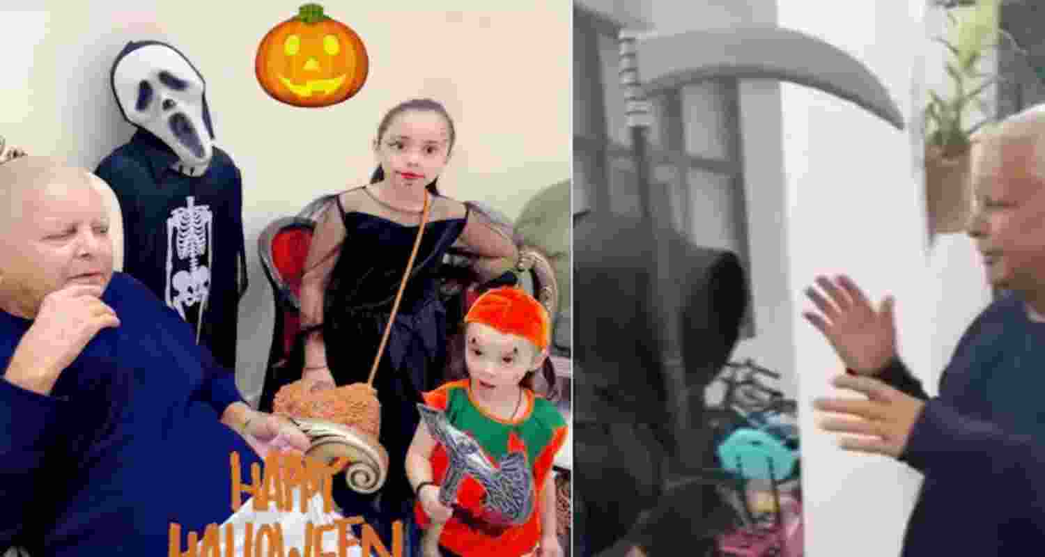 RJD leader Rohini Acharya posted visuals of her father Lalu Yadav celebrating Halloween with his grandchildren. RJD leader Rohini Acharya posted visuals of her father Lalu Yadav celebrating Halloween with his grandchildren.