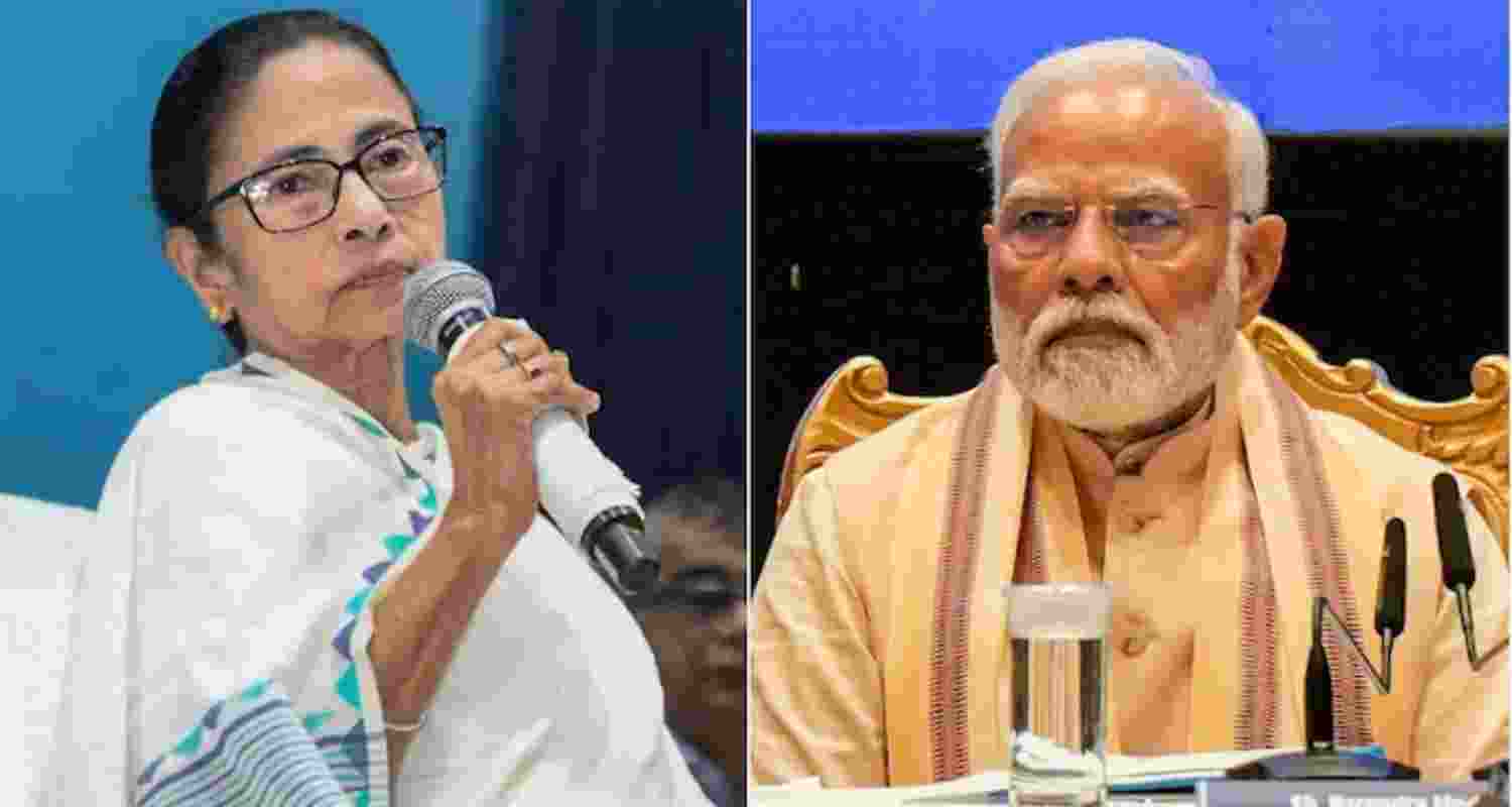West Bengal Chief Minister Mamata Banerjee (left) and Prime Minister Narendra Modi. 