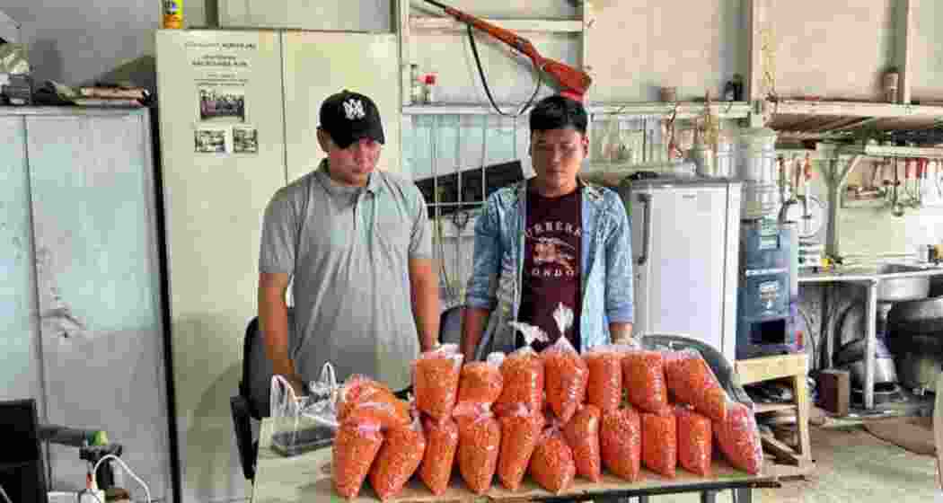 The seized methamphetamine, valued at over ₹6 crore, being displayed after a major bust along the Mizoram-Myanmar drug route. The seized methamphetamine, valued at over ₹6 crore, being displayed after a major bust along the Mizoram-Myanmar drug route.