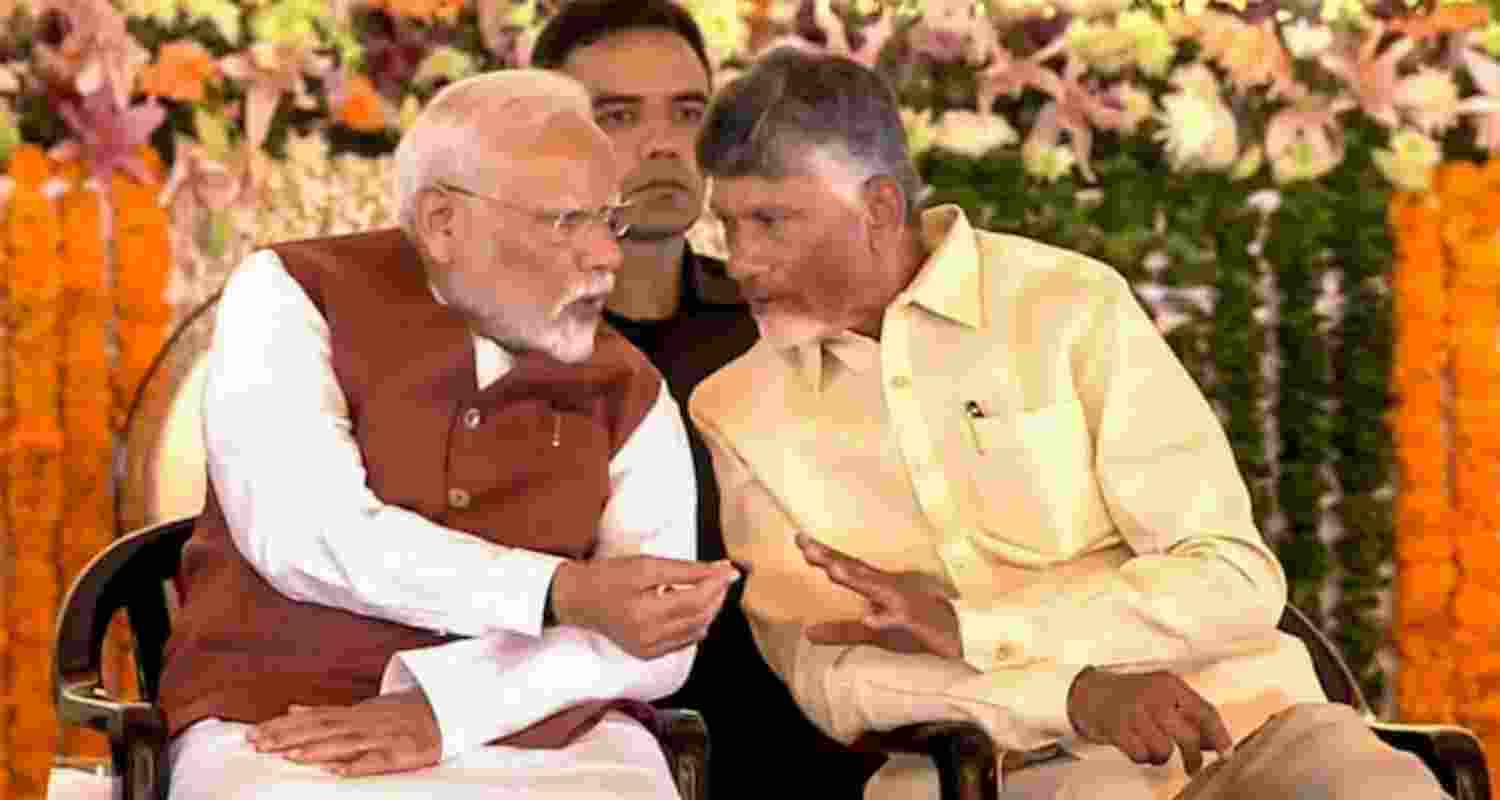Prime Minister Narendra Modi with Andhra Pradesh Chief Minister N Chandrababu Naidu - file image. Prime Minister Narendra Modi with Andhra Pradesh Chief Minister N Chandrababu Naidu - file image.