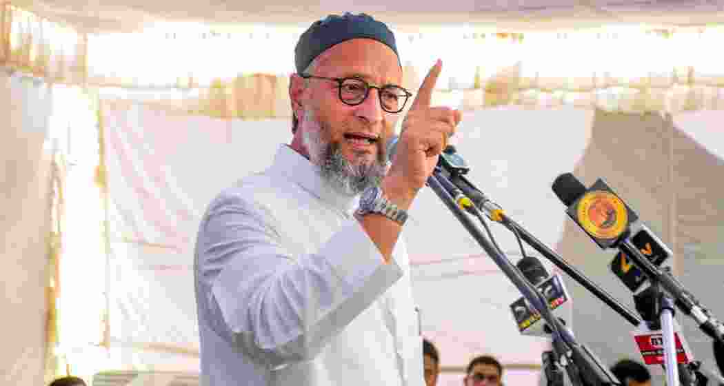 A file photo of All India Majlis-e-Ittehadul Muslimeen (AIMIM) supremo Asaduddin Owaisi addressing a gathering. 