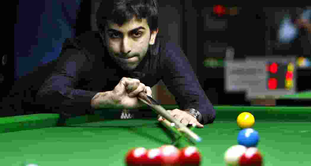 Pankaj Advani focuses during a game. Pankaj Advani focuses during a game.