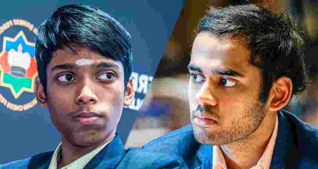 R Praggnanandhaa and (right) Arjun Erigaisi.