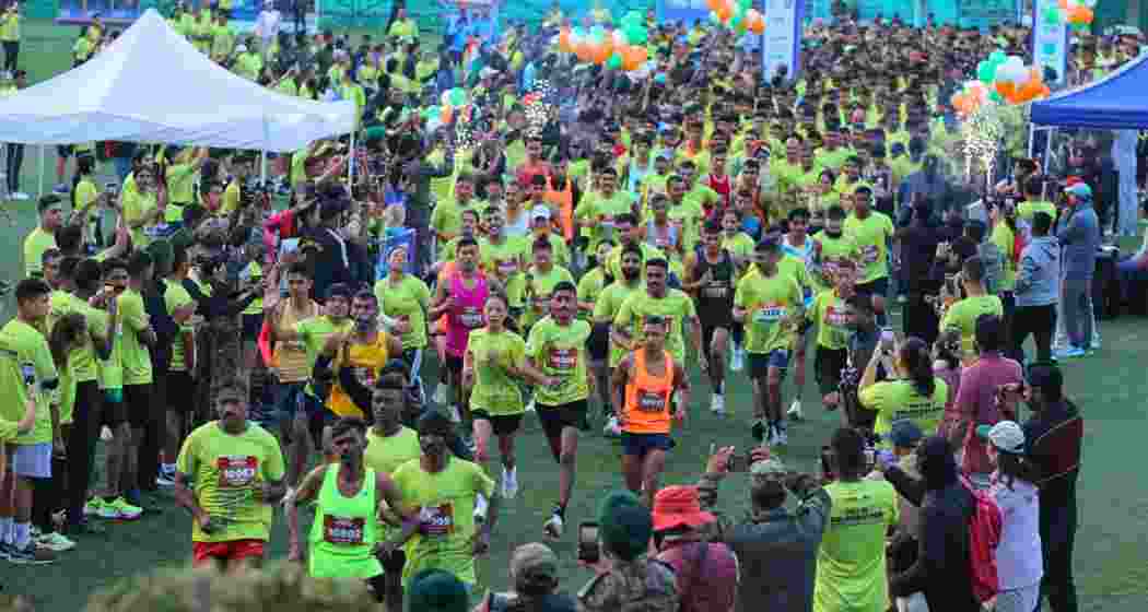 Runners take part in the Sikkim Soldierathon at Paljor Stadium, Gangtok on Sunday, alongside soldiers from Sikkim Scouts, Ladakh Scouts and Dogra Scouts. Runners take part in the Sikkim Soldierathon at Paljor Stadium, Gangtok on Sunday, alongside soldiers from Sikkim Scouts, Ladakh Scouts and Dogra Scouts.
