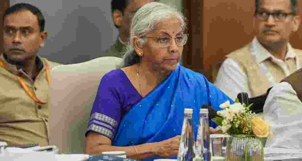  Finance Minister Nirmala Sitharaman during the 56th GST Council meeting, in New Delhi on Wednesday.
