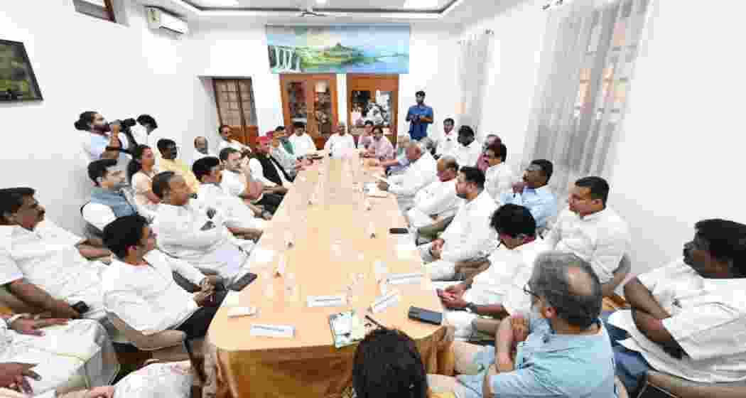 File photo of an INDIA bloc meeting in New Delhi after the 2024 Lok Sabha elections.