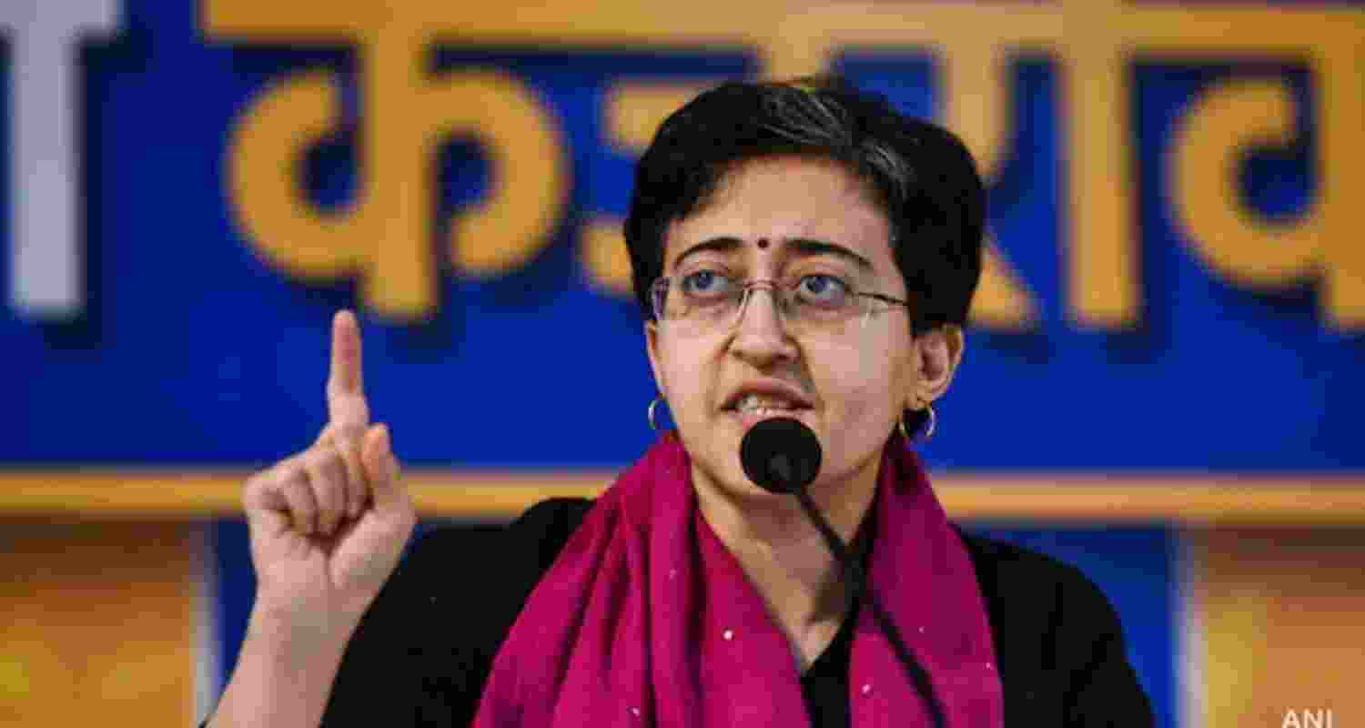 AAP leader Atishi speaking to media in New Delhi.