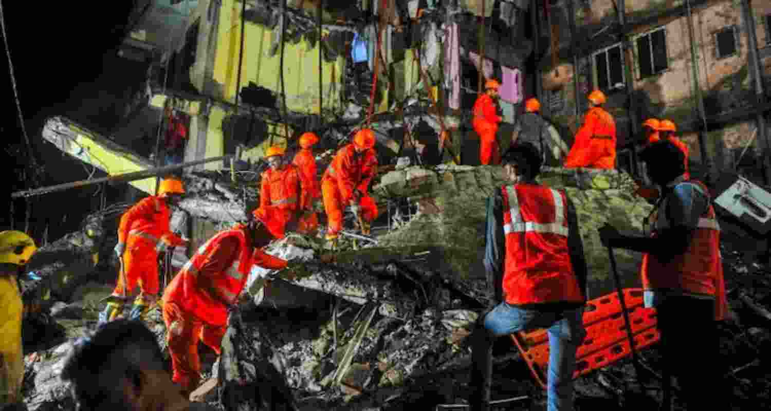 Maharashtra illegal building collapse claims 15 lives.