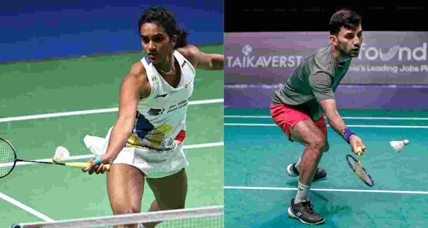 (L-R) PV Sindhu and Lakshya Sen. Images: X.