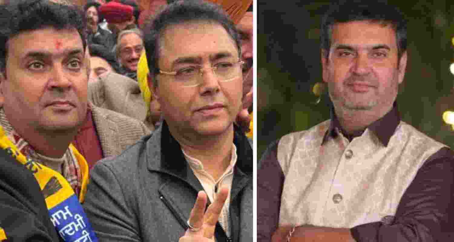 Vaneet Dhir with President of Punjab AAP Aman Arora (left). 