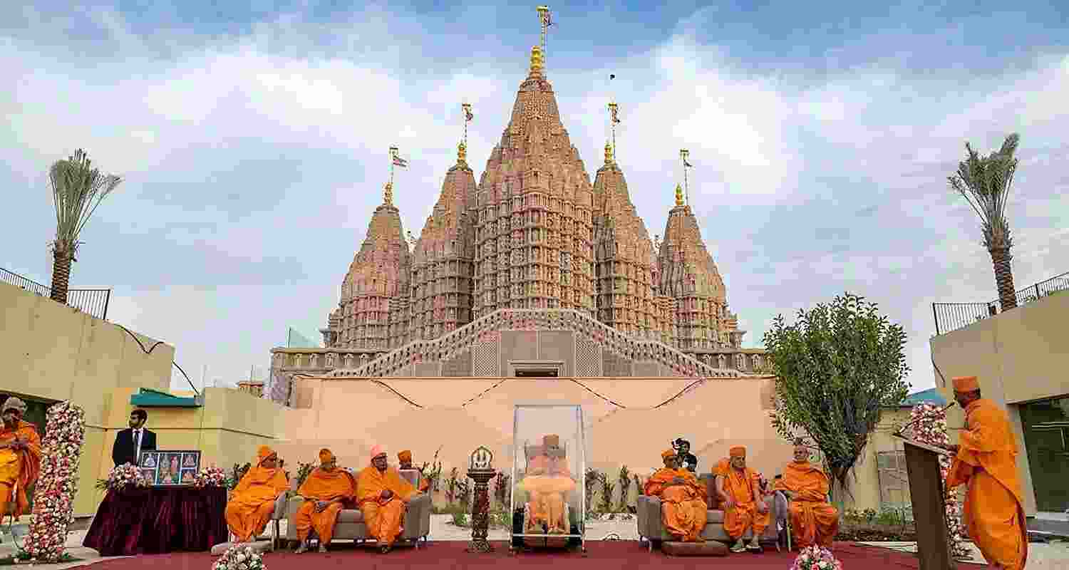BAPS Hindu Mandir, Abu Dhabi marking the beginning of the Festival of Harmony