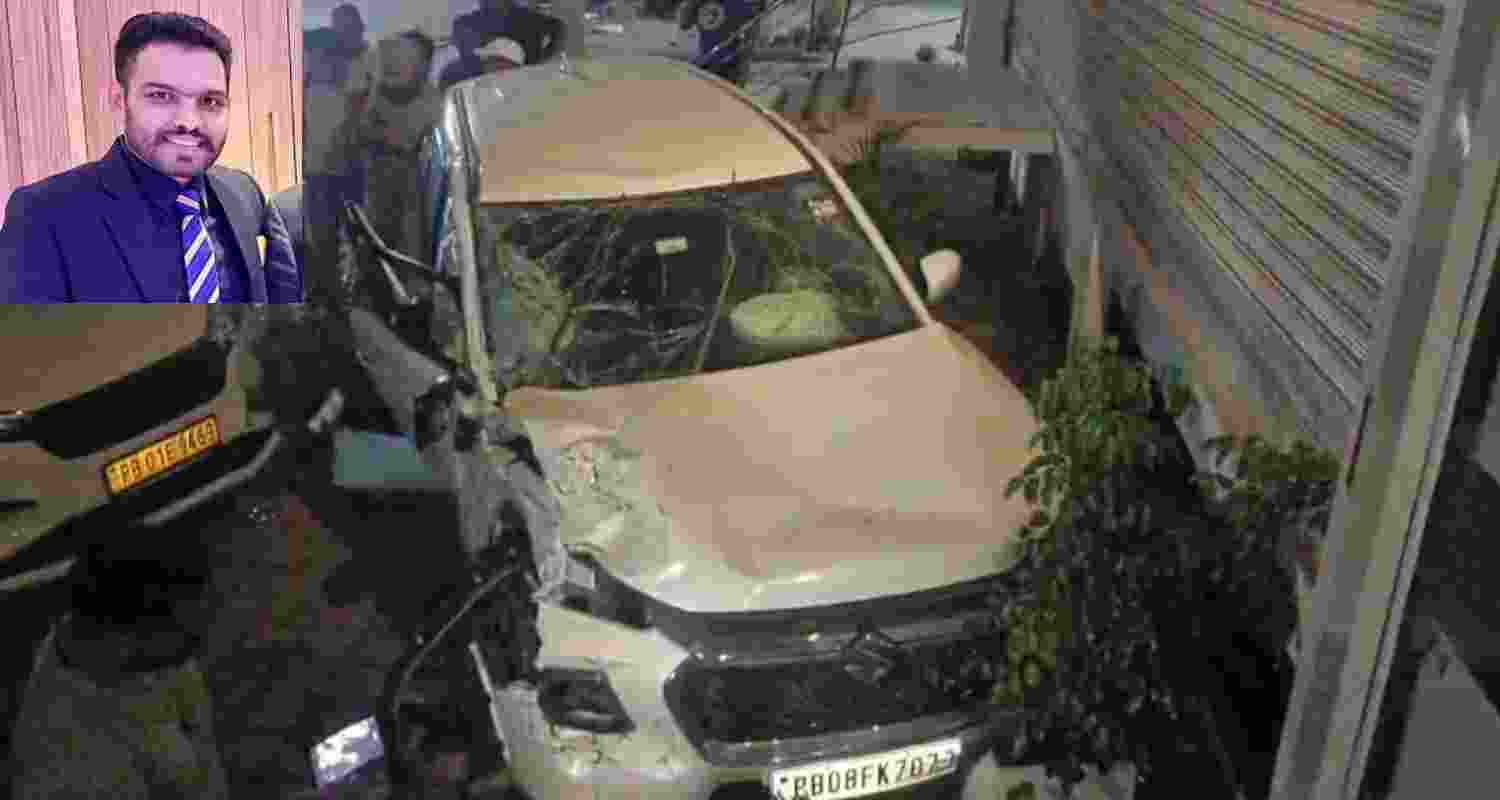 The accident site and Richi Kaypee.