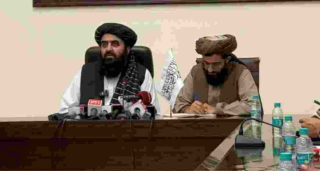 Afghanistan Foreign Minister Amir Khan Muttaqi addresses the press in Delhi, in a male-only briefing that sparked controversy and criticism from female journalists and opposition leaders in India.