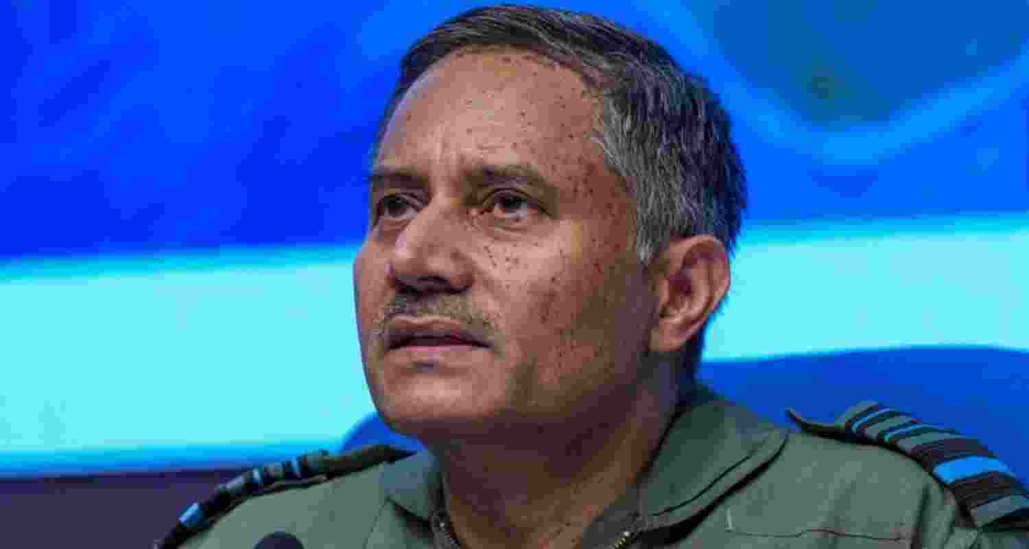 Air Marshal AK Bharti during a press conference on Operation Sindoor in New Delhi on Monday.