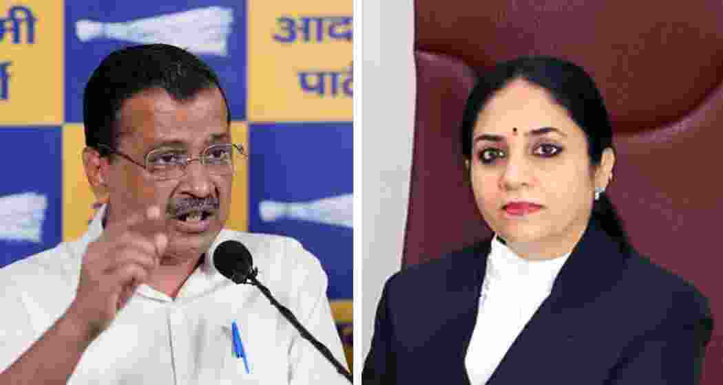 Former Delhi Chief Minister Arvind Kejriwal (L), Delhi High Court judge Justice Swarana Kanta Sharma (R). (File photo)