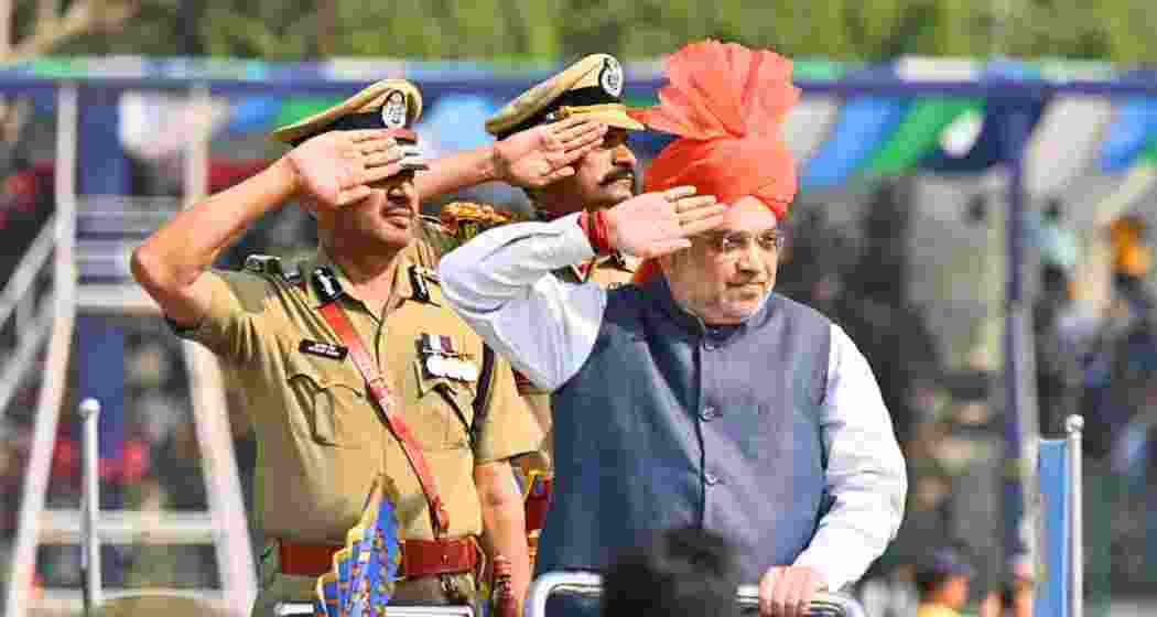 Union Home Minister Amit Shah attends the 83rd CRPF Raising Day celebrations in Jammu in 2022, lauding the force’s role in maintaining internal security and countering insurgency across the nation. (File photo)