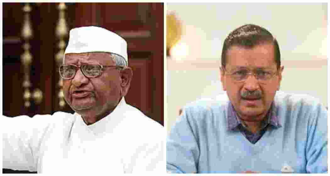 Veteran activist Anna Hazare, Aam Aadmi Party (AAP) supremo Arvind Kejriwal. File photos.