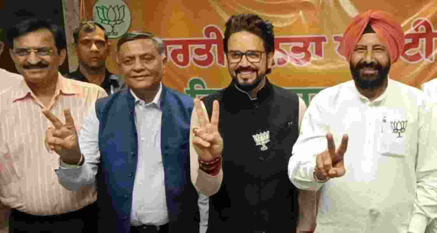 BJP leader Anurag Thakur in Barnala during rally. 