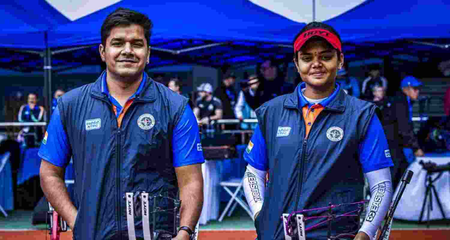 Jyothi Surekha Vennam (right) and Abhishek Verma, who lost the mixed team final to USA, will look for redemption in the women’s and men’s team finals, respectively. 