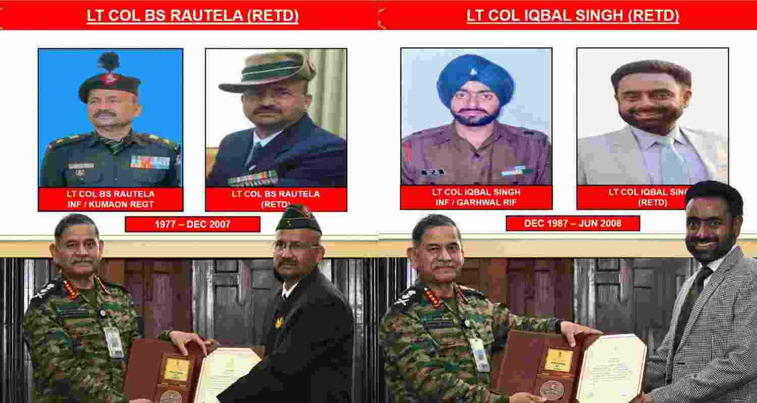 Indian Army Chief Gen Upendra Dwivedi honours distinguished veterans with the Veteran Achievers Award. 
