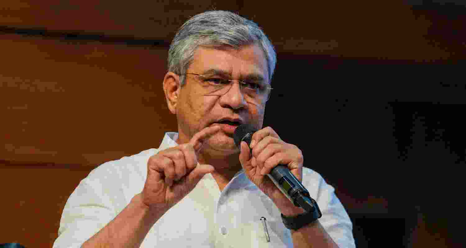 Union Minister Ashwini Vaishnaw briefs the media about Cabinet decisions, in New Delhi, Wednesday.