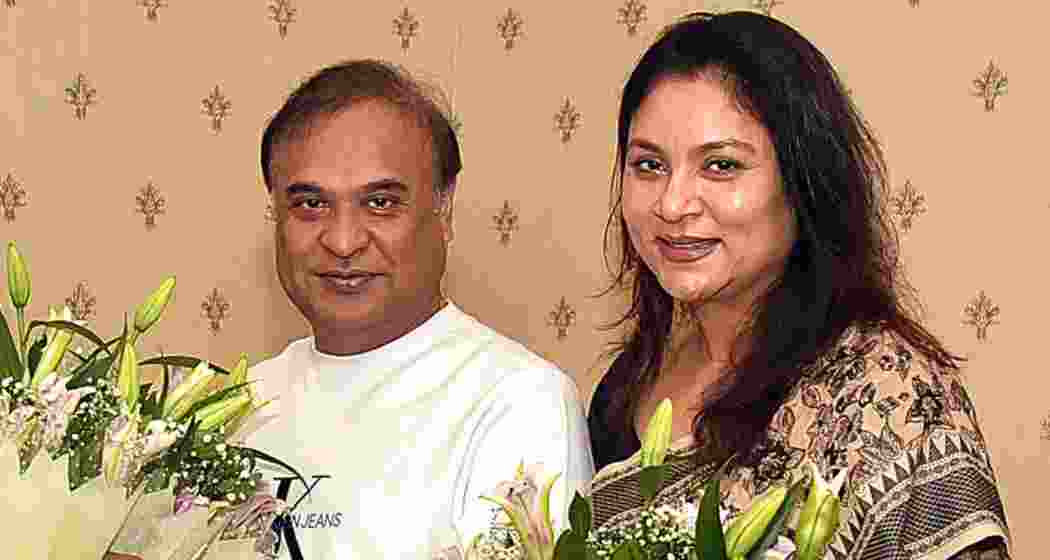 Assam Chief Minister Himanta Biswa Sarma's with wife, Riniki Bhuyan Sharma.