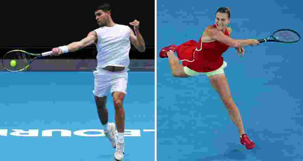 Carlos Alcaraz and Aryna Sabalenka in action. (File photo)
