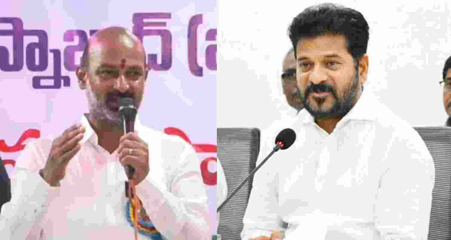 Union Minister of State for Home, Bandi Sanjay Kumar (left) and Telangana CM A Revanth Reddy.