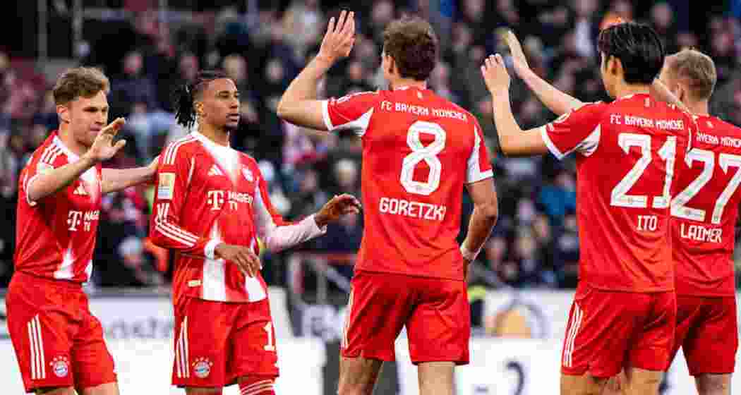 A moment for the Bundesliga history books: Leon Goretzka celebrates Bayern’s 102nd goal of the season. (Photo: FC Bayern)