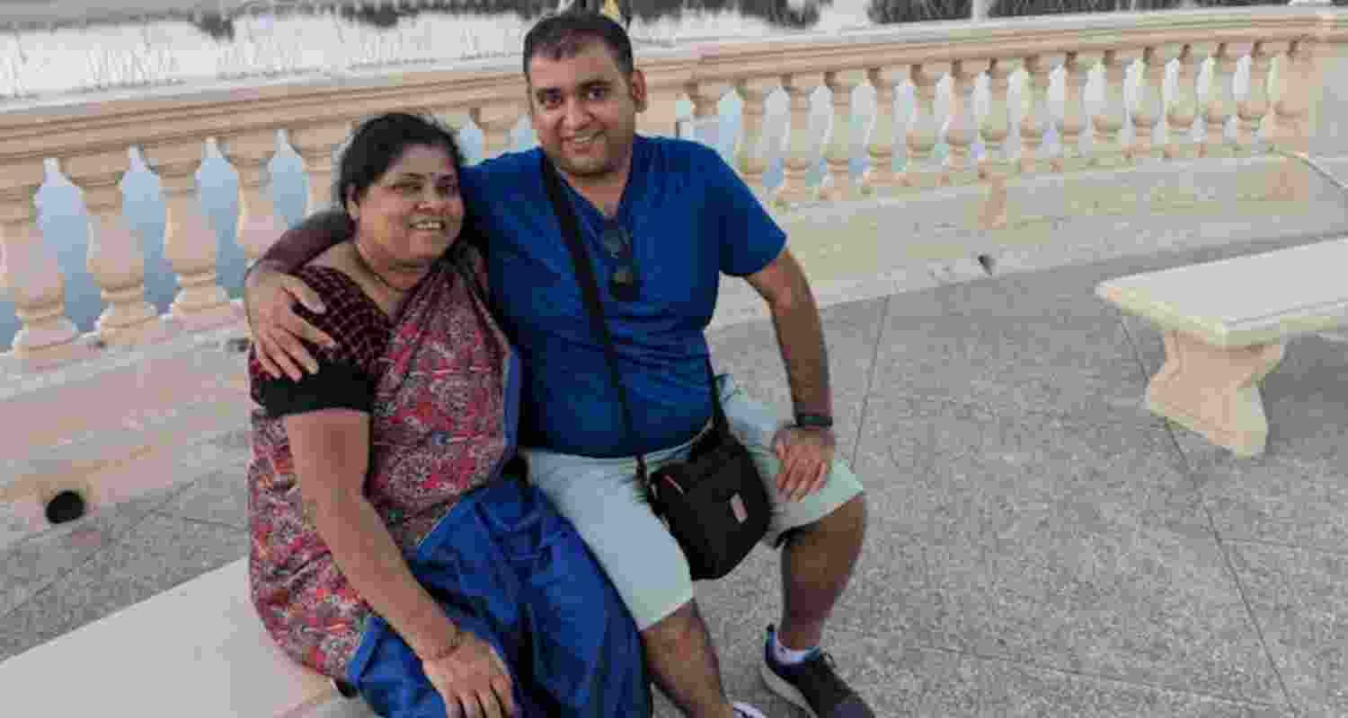 The deceased Atul Subhash with his mother.