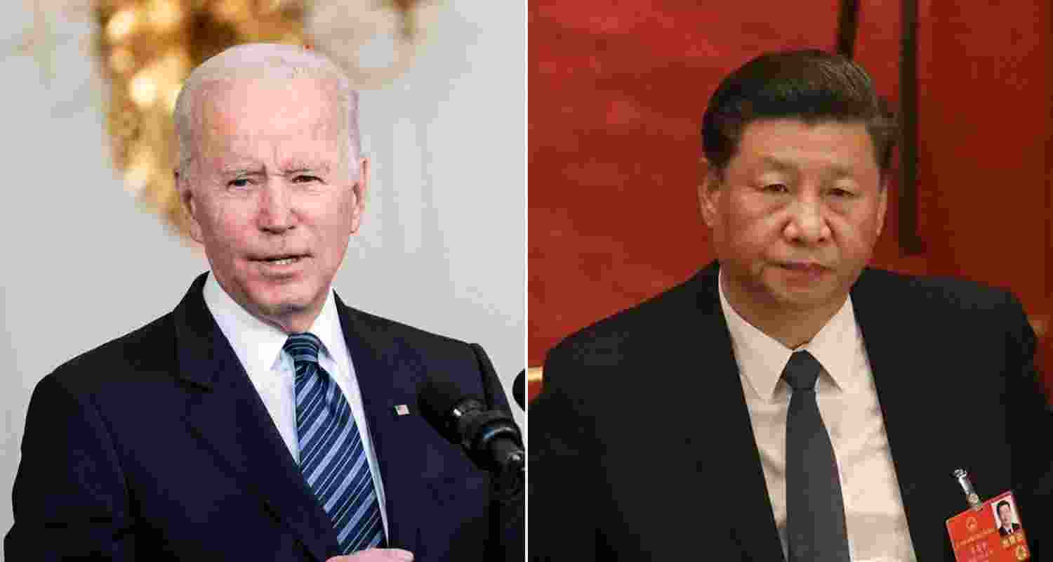 US President Joe Biden (L), Xi Jinping President of the People's Republic of China (R).
