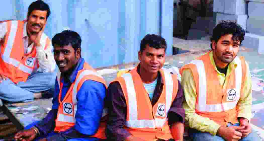 Labourers from Bihar at a construction site in Mumbai. Many like them, working across India, are unable to return home to cast their votes due to job insecurity and distance.