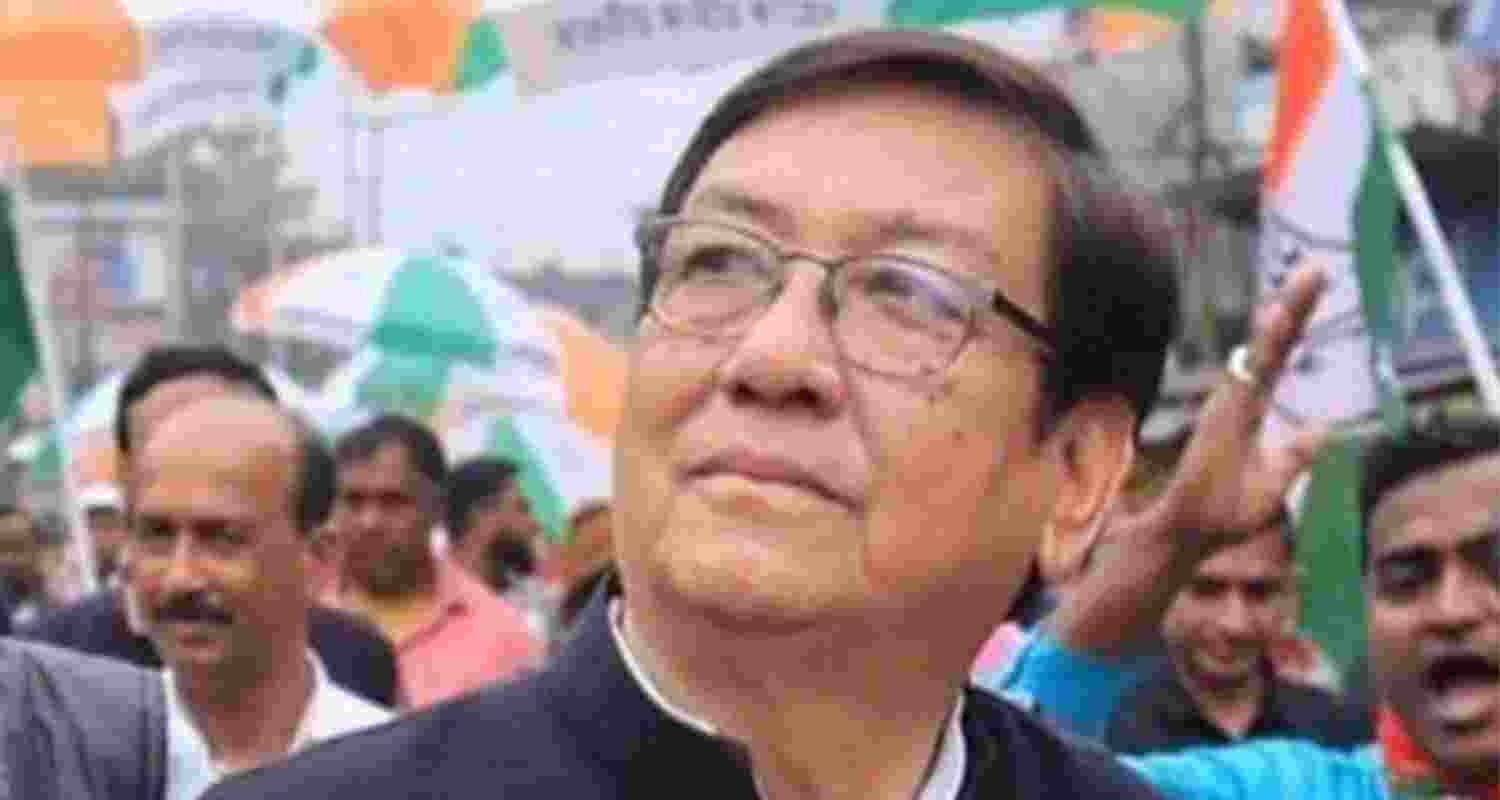 Congress legislator Birajit Sinha alleged that the BJP-backed goons were behind the vandalisation of the three-foot statue of Rajiv Gandhi.