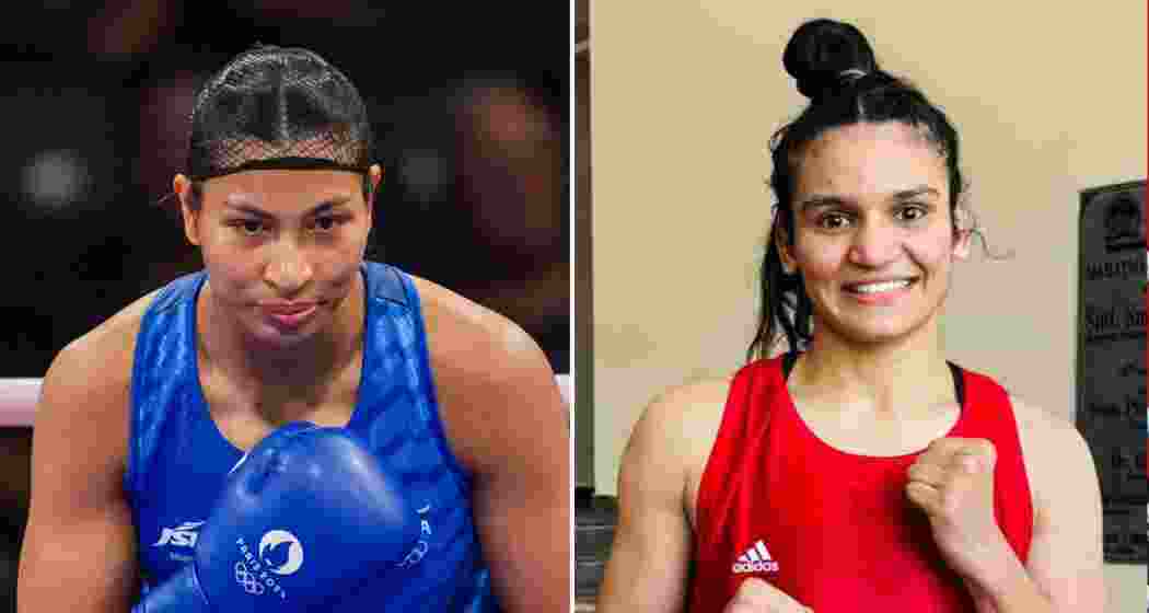 Lovlina Borgohain (L) and Arundhati Choudhary. 