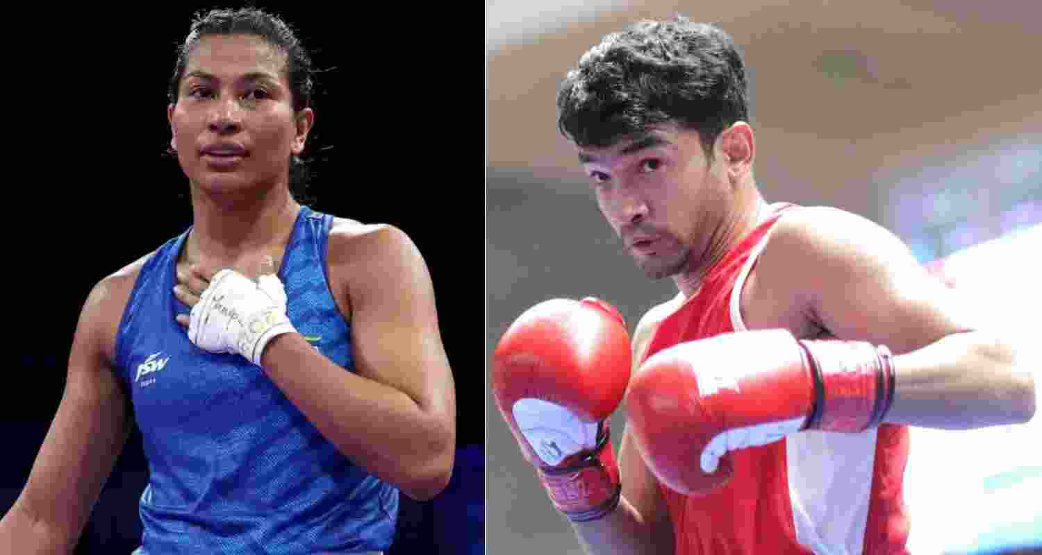 Lovlina Borgohain and Shiva Thapa. Images: X