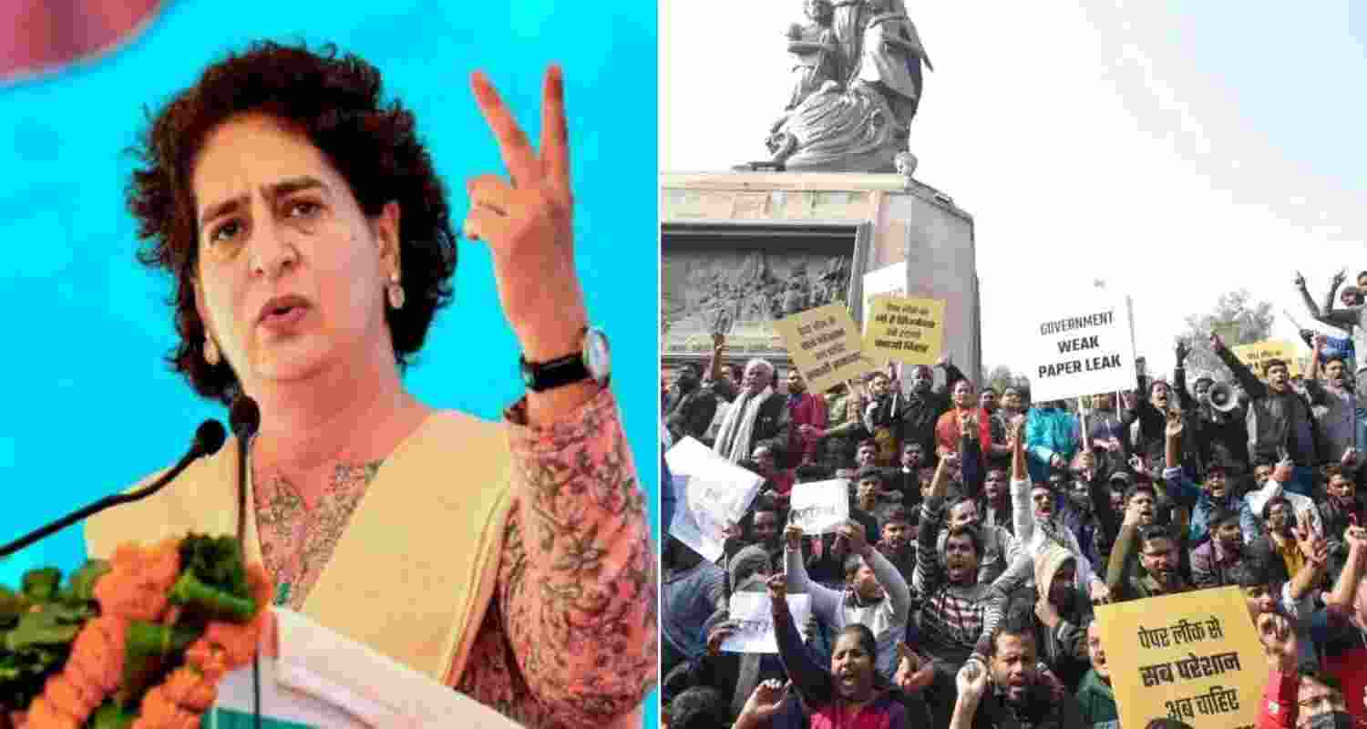 Priyanka slams Bihar govt, BJP over BPSC row in state