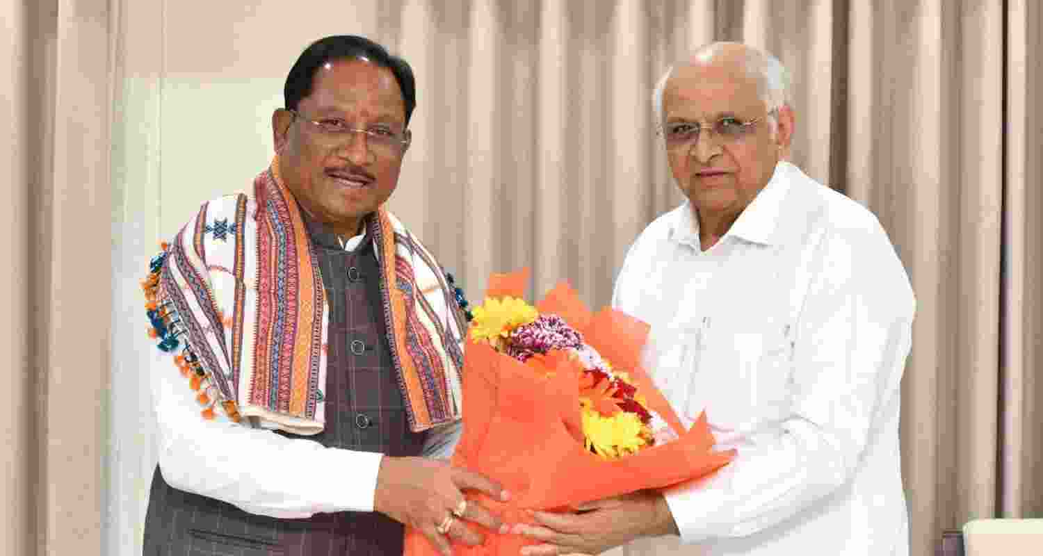 Chief Minister of Chhattisgarh Vishnu Deo Sai meets with his Gujarat counterpart Bhupendra Patel.