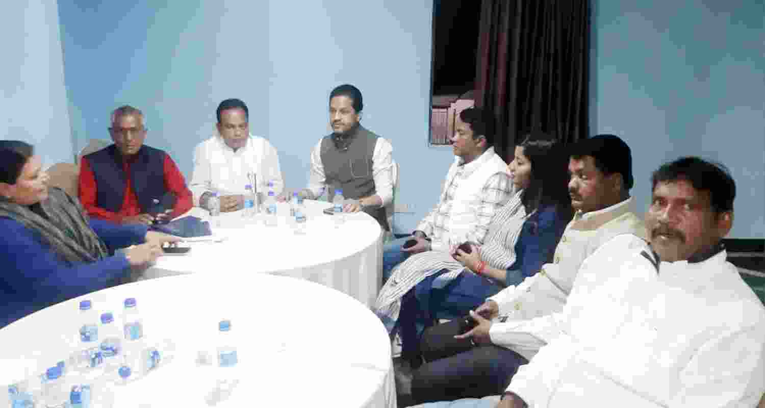Members of the Legislature from the Congress party gathered for a meeting in Jharkhand Members of the Legislature from the Congress party gathered for a meeting in Jharkhand