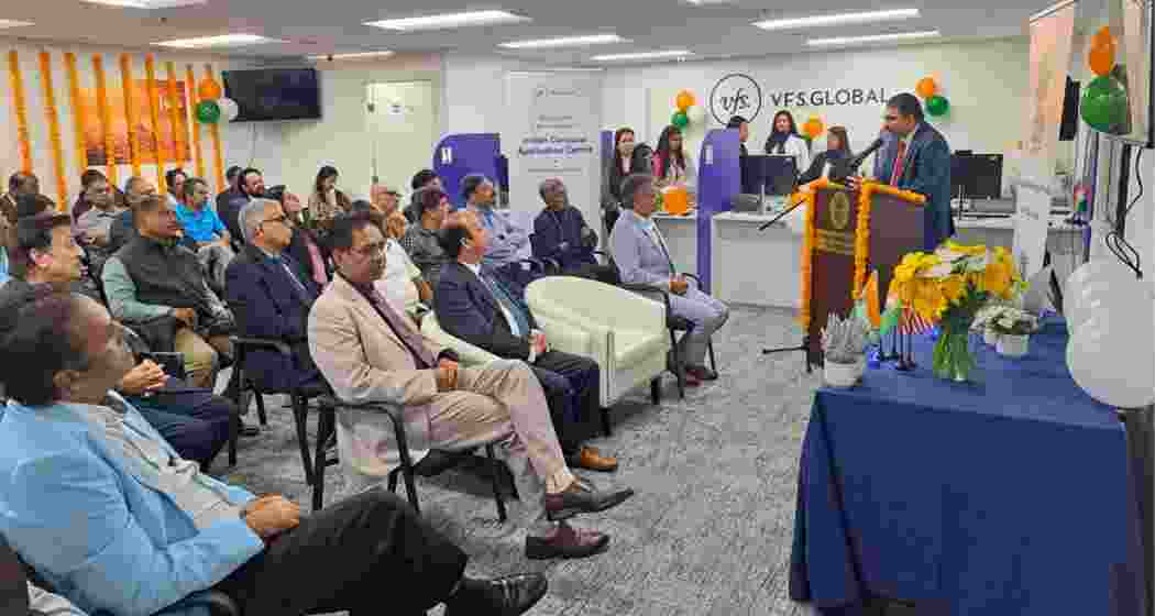 Community members and officials attend the inauguration of India’s new Consular Application Centre in Dallas.