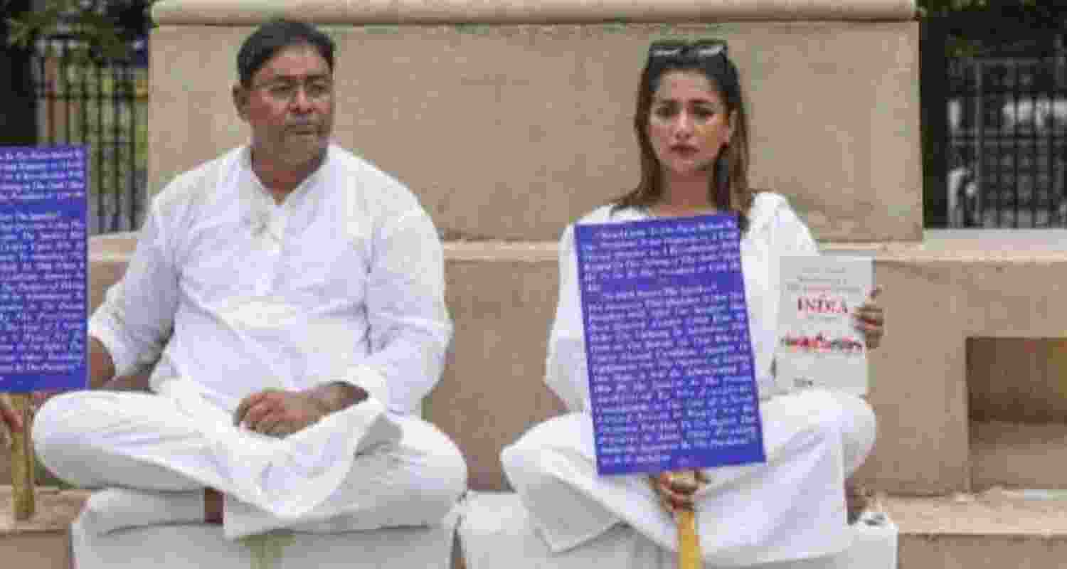 Two TMC MLAs resume dharna outside state assembly