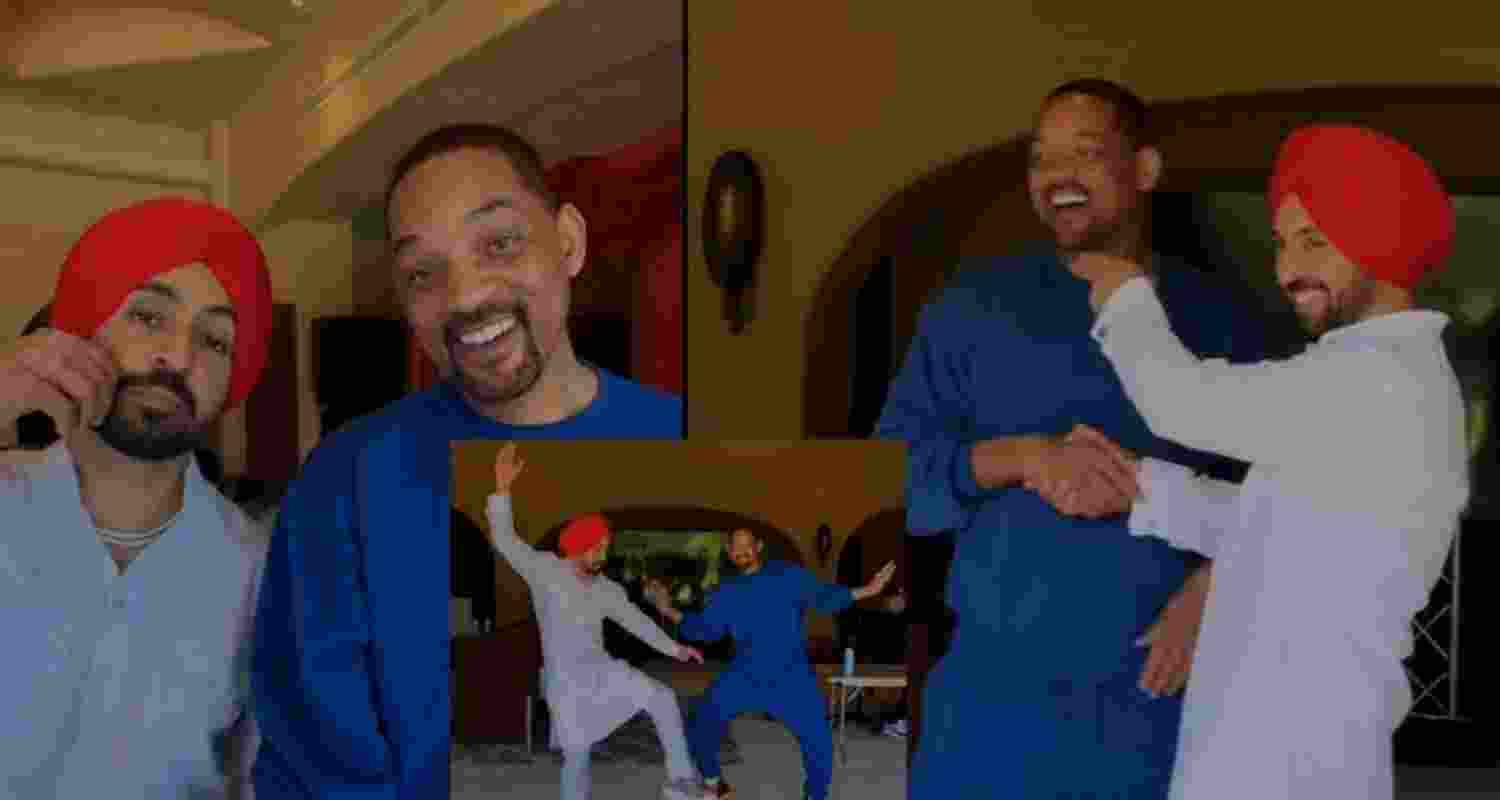 Diljit Dosanjh meets Will Smith. Image: Instagram/Diljit Dosanjh