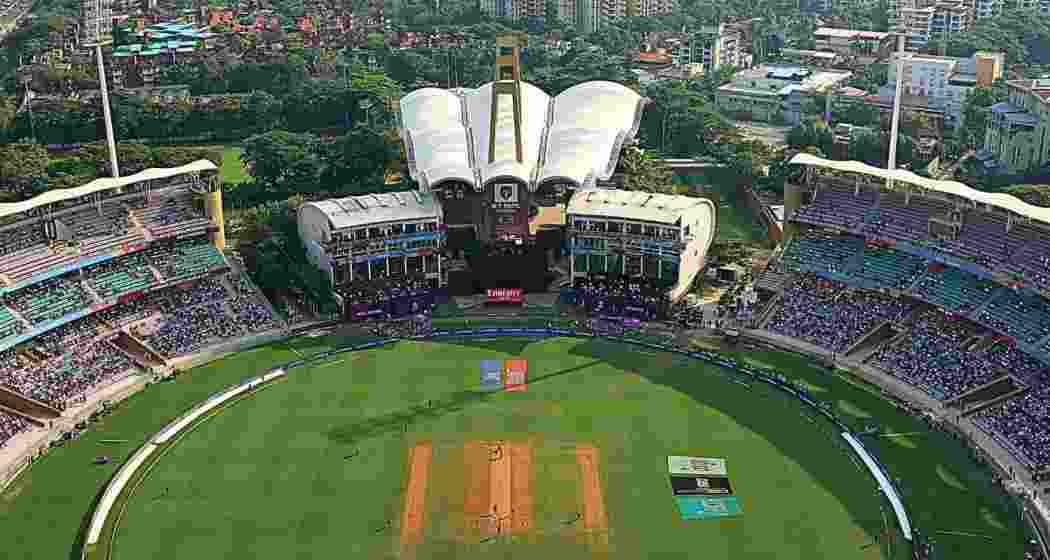 An aerial view of the DY Patil stadium in Navi Mumbai.