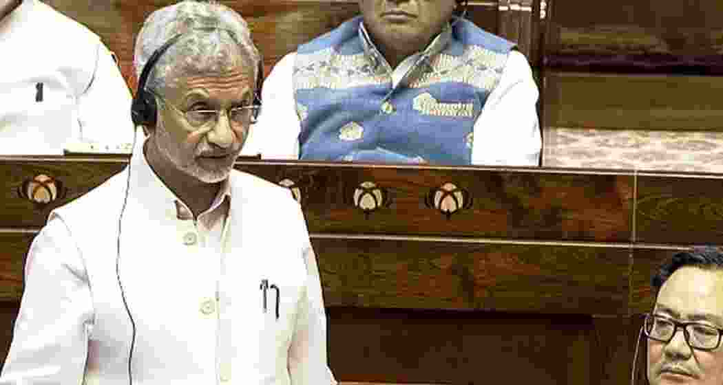 EAM Jaishankar addresses the Parliament on Monday. 