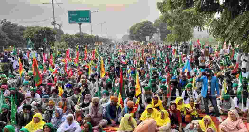 A representative image of farmers protesting.