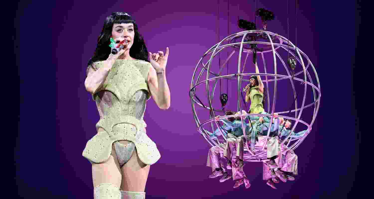 Katy Perry narrowly misses falling on to crowd during concert