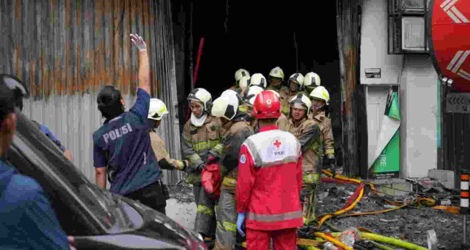 Officials said the building housed the Indonesian headquarters of Japanese drone manufacturer, Terra Drone Corporation