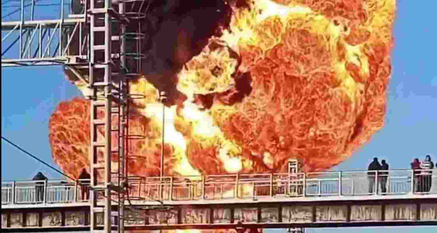 Around 30 rail wagons were reportedly damaged in the fire, although there have been no reports of casualties so far